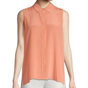 Donna Karan NY Sleeveless 100% Silk Button Up Blouse M NWOT
